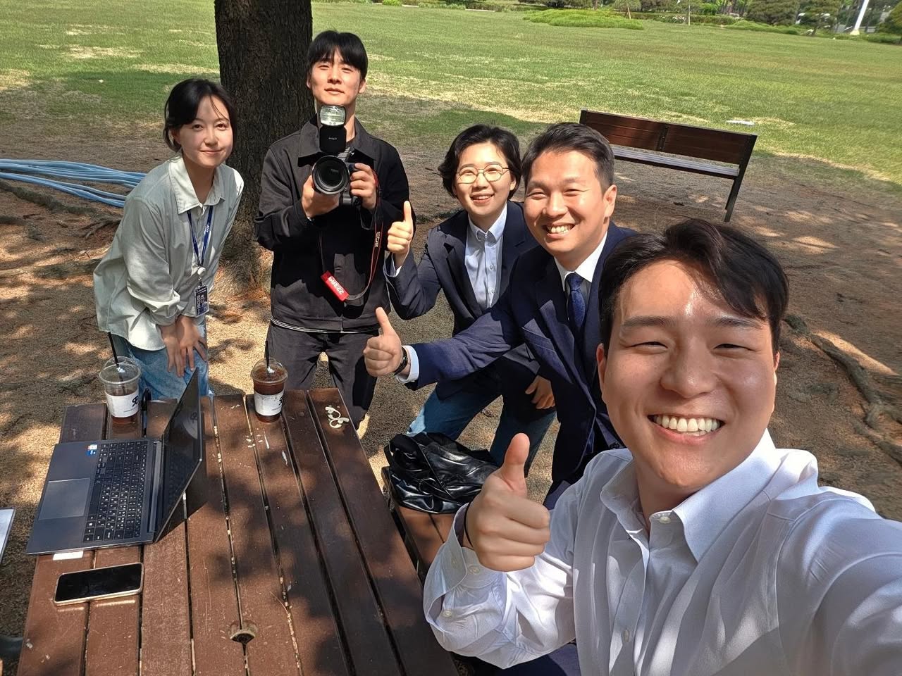 군민과 함께한 사진
