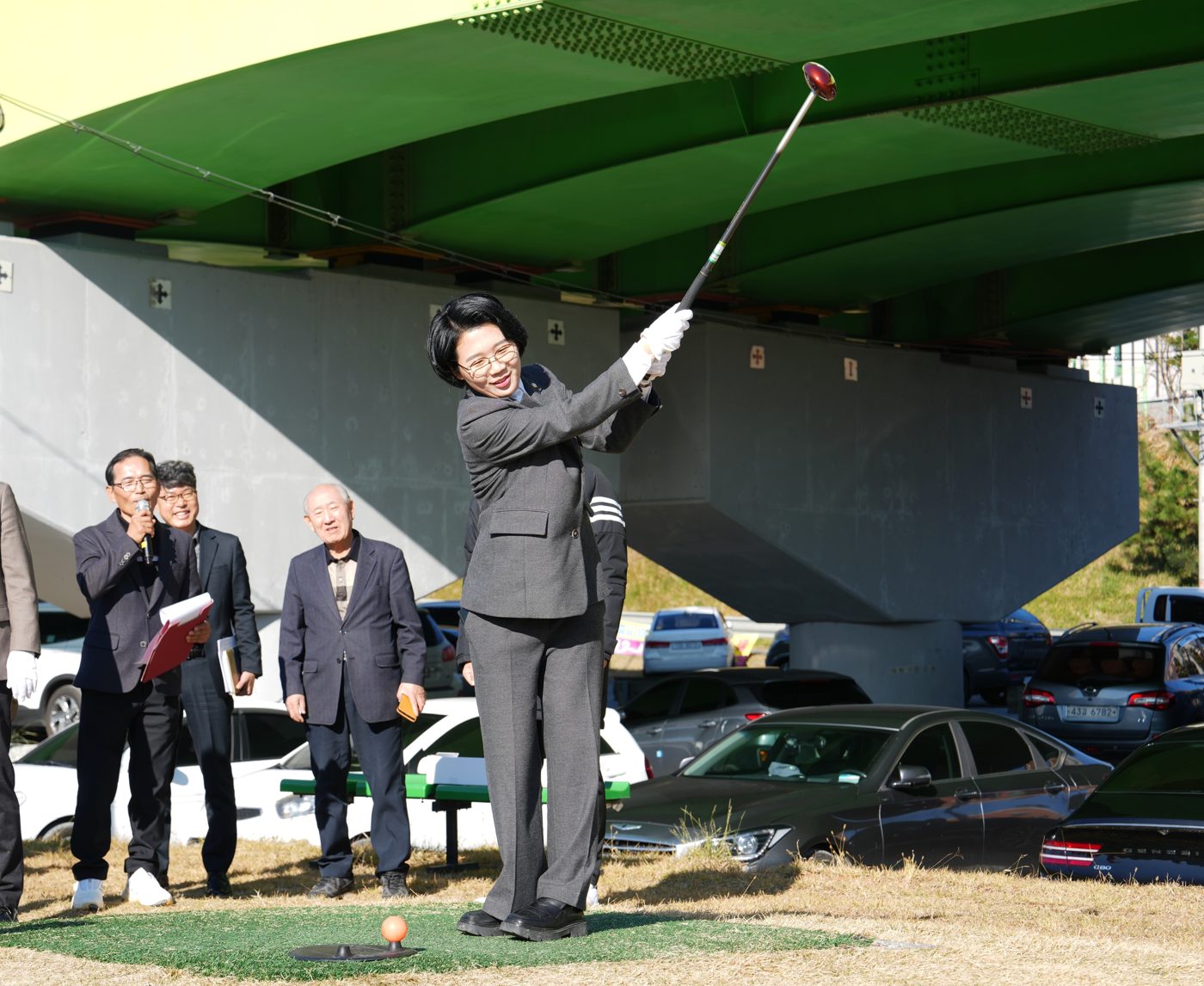 군민과 함께한 사진