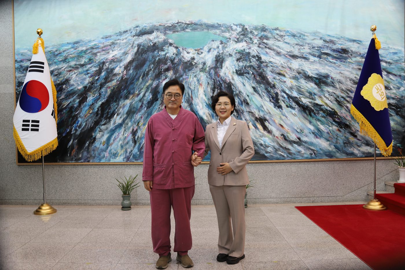 군민과 함께한 사진